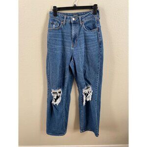 Wild Fable Womens Highest Rise Baggy Jean Distressed Blue Denim 4/27R